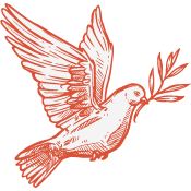 A red illustration of a dove with an olive branch in its mouth symbolizes the Spirituality brand archetypes, which include The Innocent, The Sage, and The Explorer.