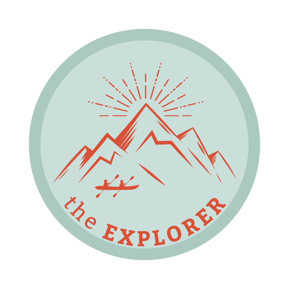 Badge for The Explorer brand archetype